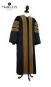 Deluxe Doctoral of Fine Arts, Architecture Academic Gown for faculty and Ph.D., TIMELESS gold silk, men