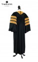 Deluxe Doctoral of Nursing Academic Gown for faculty and Ph.D., TIMELESS gold silk, men