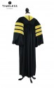 Deluxe Doctoral of Library Science Academic Gown for faculty and Ph.D., TIMELESS gold silk, men