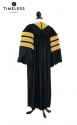 Deluxe Doctoral of Agriculture Academic Gown for faculty and Ph.D., TIMELESS gold silk, men