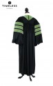 Deluxe Doctoral of Physical Education Academic Gown for faculty and Ph.D., TIMELESS gold silk, men